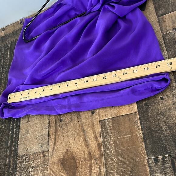 NEW Robert Rodriguez 6 Purple Sexy 100% Silk Blouse Gold‎ Sequin One Shoulder - Picture 11 of 13